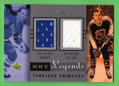 2001-02 Legends Timeless Tributes Jerseys Platinum Guy Lafleur, View more