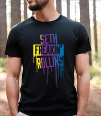 WWE - Seth "Freakin" Rollins Drip T-Shirt - Black, Men's Size L