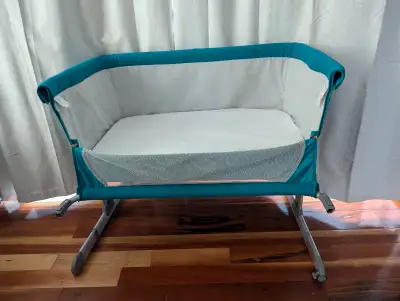 Side sleeper bassinet crib -Can adjust height -One side lowers -Mattress and protector included -Com...