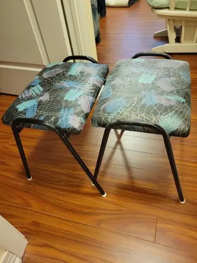 Set of 2 metal / vinyl stools - great condition, View more