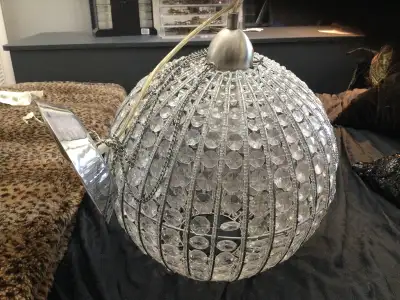 Chandelier Crystal Cut Glass Ceiling Light Fixture Round Globe, View more