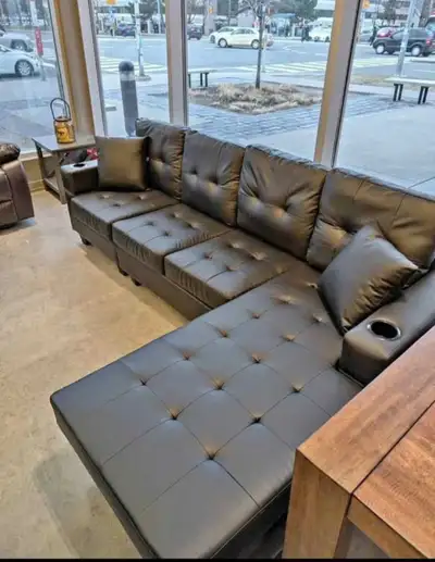 New 4 Seater Leather Sectional , View more