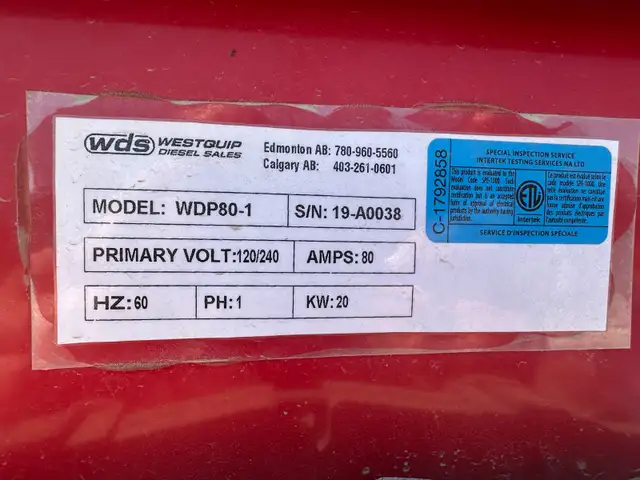 2019 Westquip WDP80-1 Mobile Generator 20Kw in Other in Saskatoon - Image 5