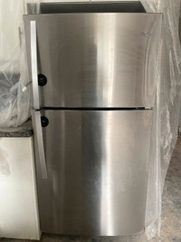 Whirlpool Refrigerator and Stove (Stainless Steel)
