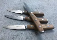 4 couteaux à steak par BRANSANi en inox et bois