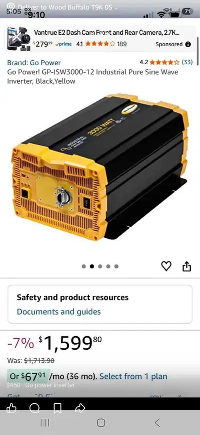 Go power 3000 watt inverter , View more