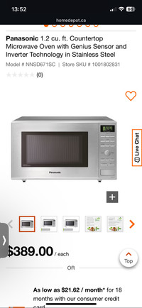 Panasonic Microwave Oven. Lightly used.