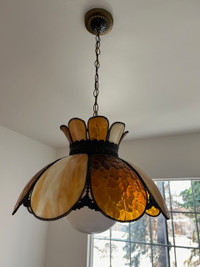 Tiffany stained  glass ceiling lamp circa 1945