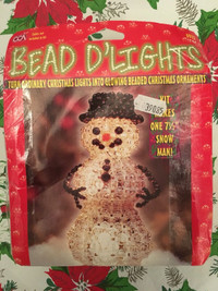 Snowman winter ornament bead making craft set 