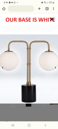 Brand new in box G-FURN Table lamp with white Marble base