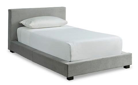 New Chesani Twin/Single Grey Upholstered Bedframe in Beds & Mattresses in Nanaimo - Image 2