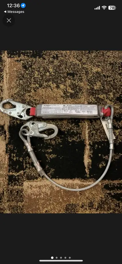 3M Protecta PRO Shock Absorbing Safety Lanyard - Red/Gray, View more
