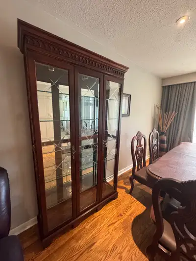 solid wood and glass curio display case, View more