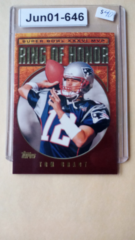 2002 Topps Tom Brady Ring of Honor Insert #TB36 Patriots Mint in Arts & Collectibles in St. Catharines