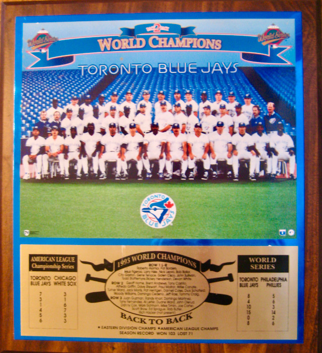 1992 & 1993 TORONTO BLUE JAYS WORLD SERIES PLAQUES in Arts & Collectibles in Kitchener / Waterloo - Image 4