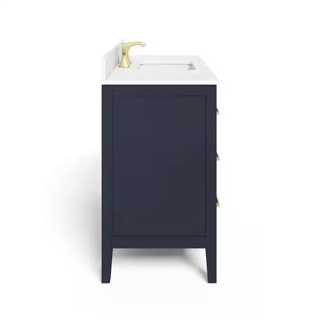 48” Navy Bathroom Vanity, Carrera Stone Top – BOXED NEW in Cabinets & Countertops in Oakville / Halton Region - Image 7