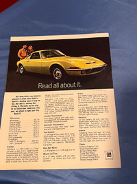 1970 Buick Opel GT Original Ad