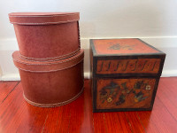 Set of Three Decorative Storage Boxes Like New