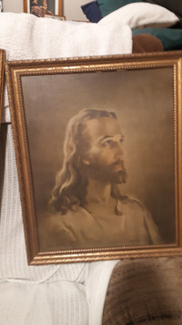 1940's Prints of jesus. Frame size 18.5"× 22.5"