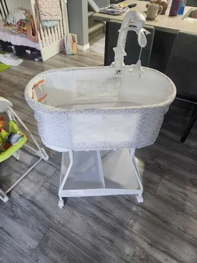 Like brand New. Bassinet virtually unused, View more
