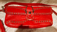 Stunning Nine West  Red Faux Croc Purse