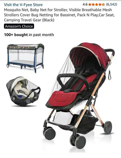 Baby Mosquito Net for Stroller Bassinet Pack N Play Car Seat Bla, View more