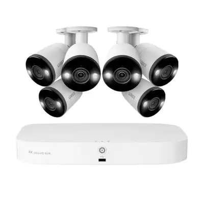 Full HD 4k 8ch NVR + Fusion 8ch total 16 channels Comes with 6 x 4k cameras model e893ab with featur...
