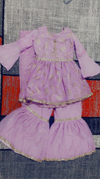 Kids peplum lavender suits 