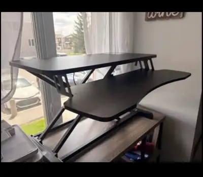 Adjustable Sit Stand Desk Riser with Keyboard Tray, View more