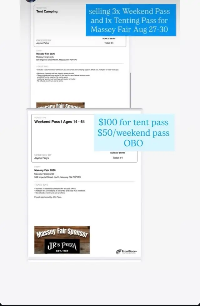 Massey Fair Tent and Passes