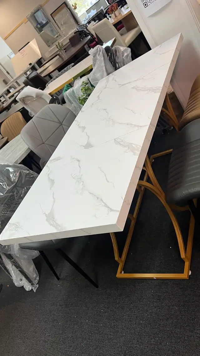 Modern marble like 59" Dining Table for 6,  Kitchen Dinner  in Dining Tables & Sets in Markham / York Region - Image 2