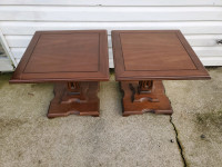 2 Piece Art Deco Wood Side Tables 18x16x2
