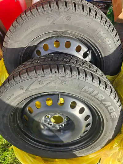 225 65 17 winter tires on steel rims. Driven one season, stored inside.