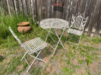 Vintage Folding Steel Patio Bistro Set