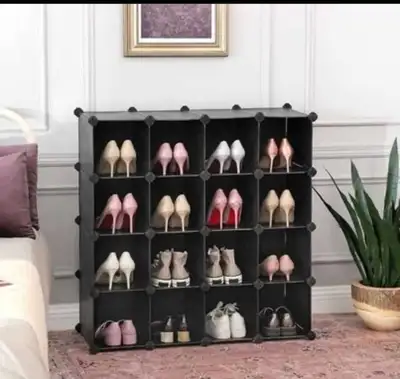SONGMICS 15 Cube Storage Unit, Modular Organizer, Plastic Shelf, Closet Divider, Shoe Storage, for B...