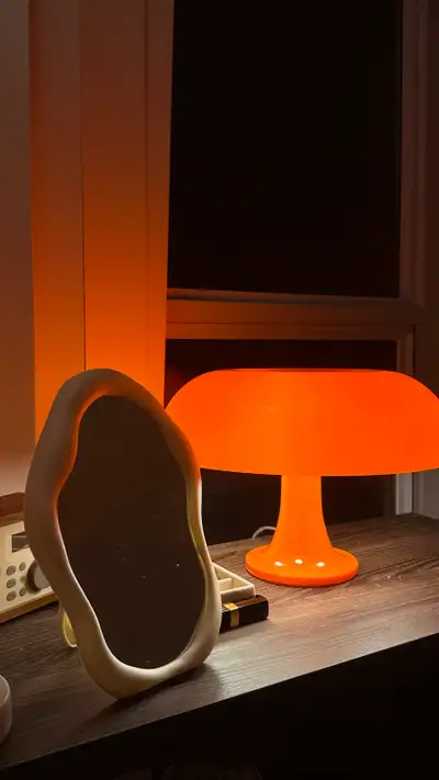 Lotus Atelier Orange Mushroom Lamp, View more