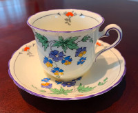 Vintage Plant Tuscan China Tea Cup and Saucer