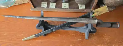 1750s BRITISH BROWN BESS INDIA PATTERN SOCKET BAYONET & SCABBARD, View more