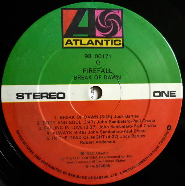 Firefall  --  Break Of Dawn     ** DISQUE VINYLE // VINYL RECORd in CDs, DVDs & Blu-ray in City of Montréal - Image 4