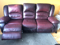 Vintage 1993 recliner leather couch