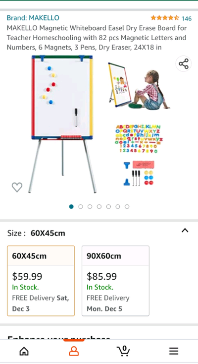 Marella magnetic whiteboard easel dry erase board, View more