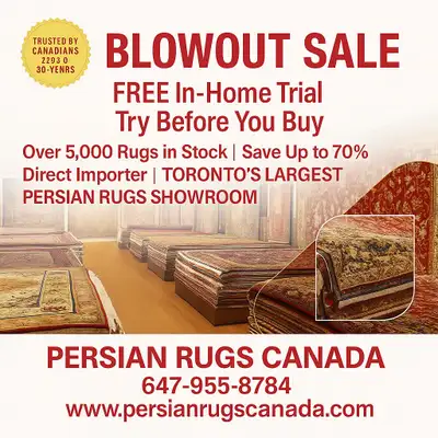 5,000+PCS PERSIAN RUGS ETOBICOKE SHOWROOM OPEN 7 DAYS SALE 70%, View more