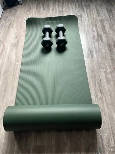 Yoga Mat and Weights for Sale, View more