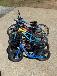Assortment of kids bikes 