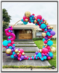 Large Size 7.2ft Gold Metal Round Balloon Arch Kit