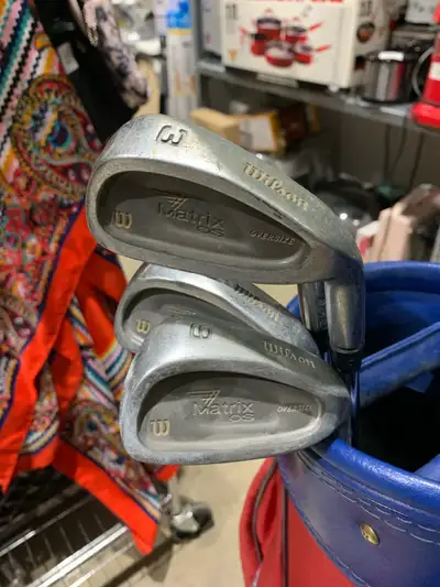 Wilson Matrix Golf Clubs and caddy, View more