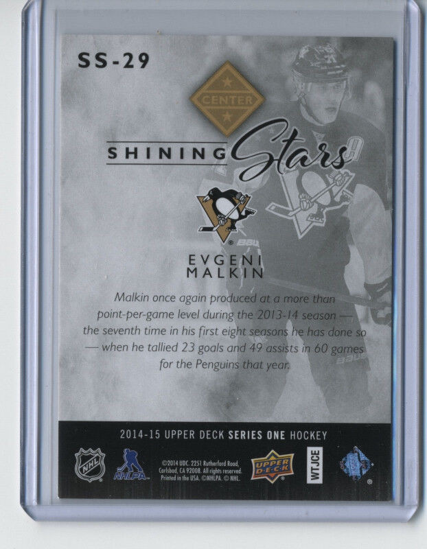 CARTE DE HOCKEY Shining Stars Royal Blue #SS29 Evgeni Malkin in Arts & Collectibles in Thetford Mines - Image 2
