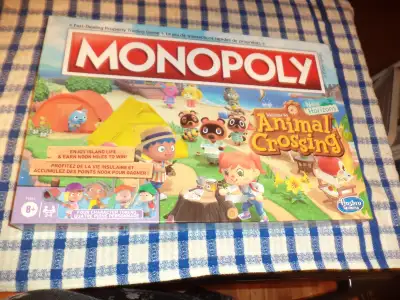 Monopoly Animal Crossing Francais/Anglais Neuf-(Jamais Ouvert) Prix--25$ Je suis de Lachute Je me Dé...