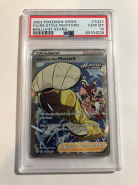 Pokemon PSA 10 Full art Mustard Trainer Gallery Card GEM MINT