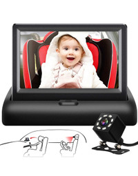 Baby Car Mirror, 4.3'' HD Night Vision Function Car Mirror Displ
